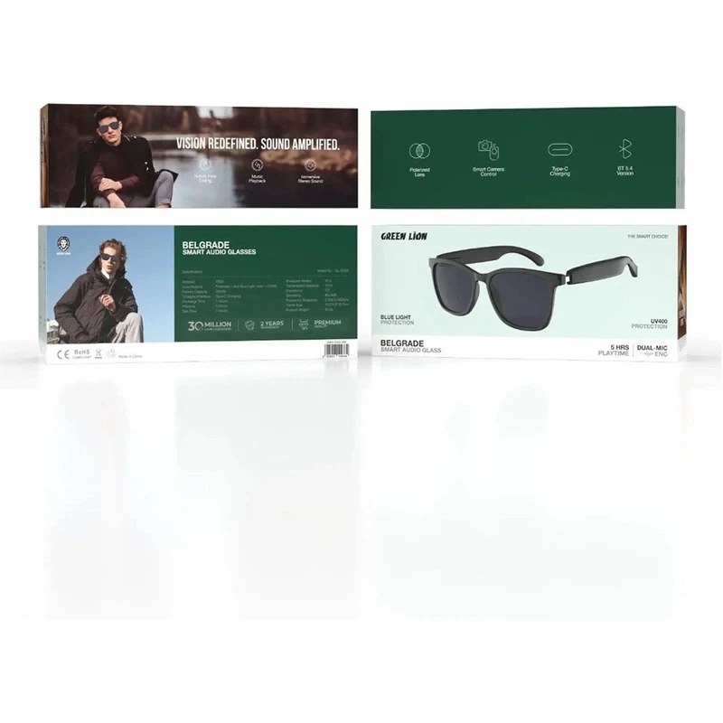 عینک هوشمند گرین لاین مدل بلگراد Green Lion Belgrade Smart Audio Glasses
