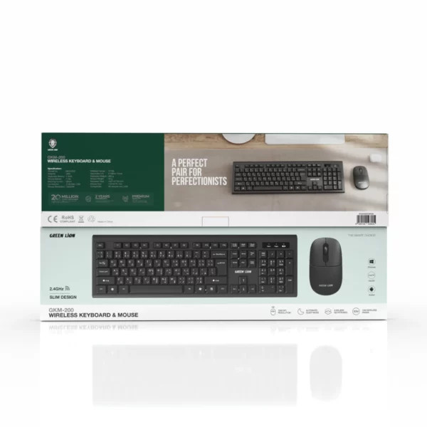 کیبورد و ماوس بیسیم Green Lion GKM-200 مدل Wireless Combo گرین لاین