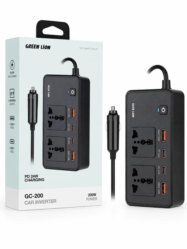 اینورتر و مبدل برق خودرو گرین لاین مدل GNGC200CIN - GC-200